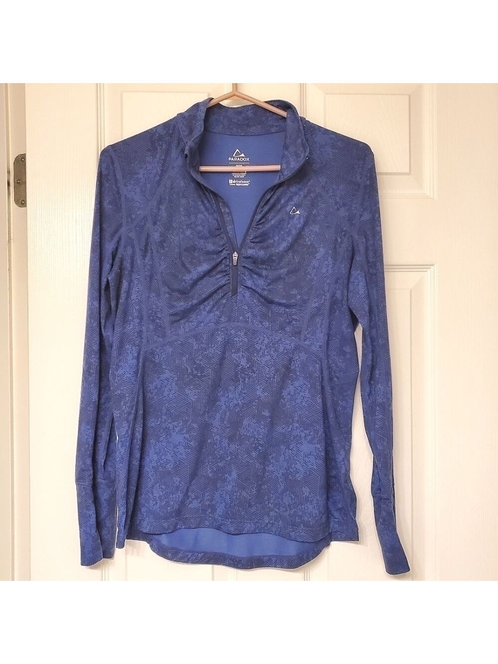 Paradox Athletic Top 1/4 Zip-Up Long Sleeves Stretch Lightweight Breathable EUC